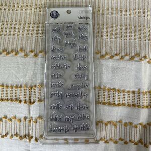 K-I Memories Birthday Verbology Clear Unmounted Stamps Invitation 27 Pieces